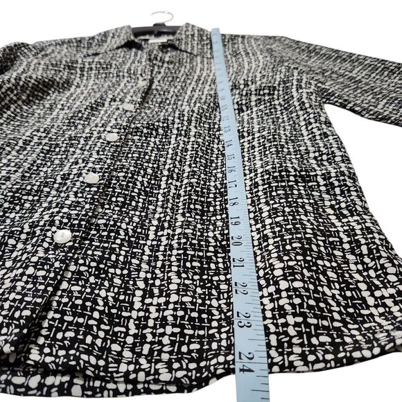 Donnkenny Blouse For Women Size Small Black And White 3/4 Sleeves Lightweight - Picture 9 of 11